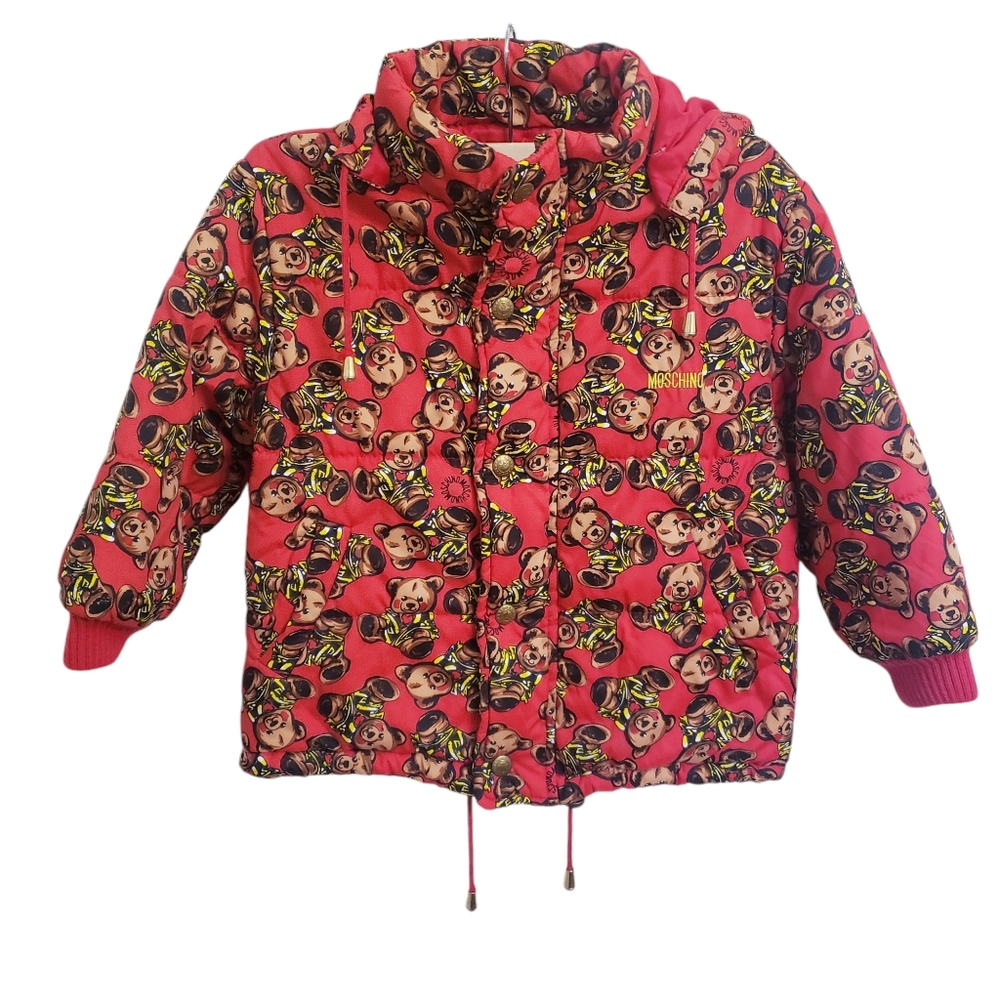 Moschino Bambino Red Puffer Coat, Size 6A